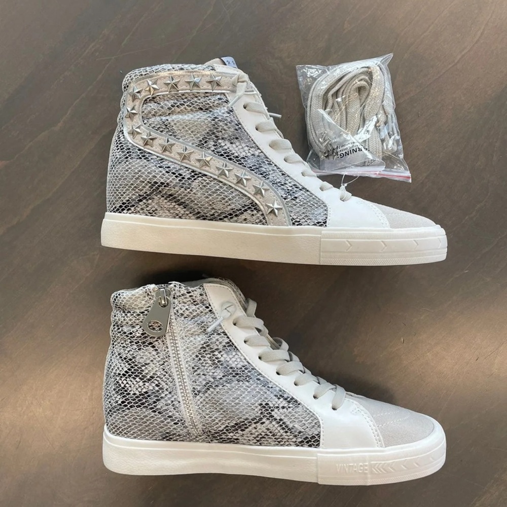 Vintage Leather Havana Snake High Top Sneaker